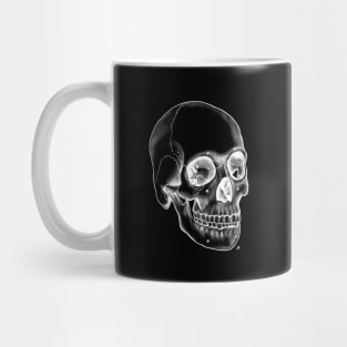 Halloween Skull - White on Black Mug